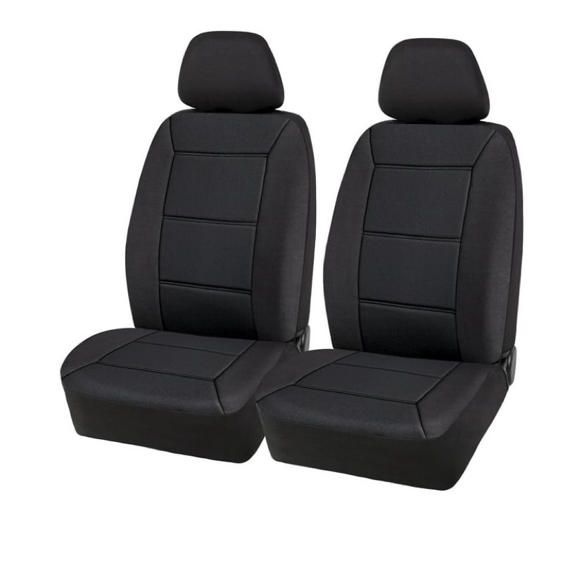 auto drive 2 piece low back memory foam car seat cover polyester black, universal fit, 2010sc11