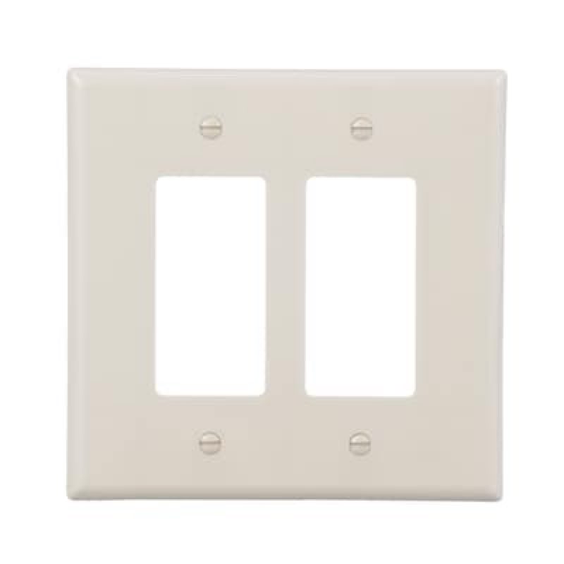 Eaton 2 -Gang Jumbo Size Light almond Thermoplastic Indoor Decorator Wall Plate