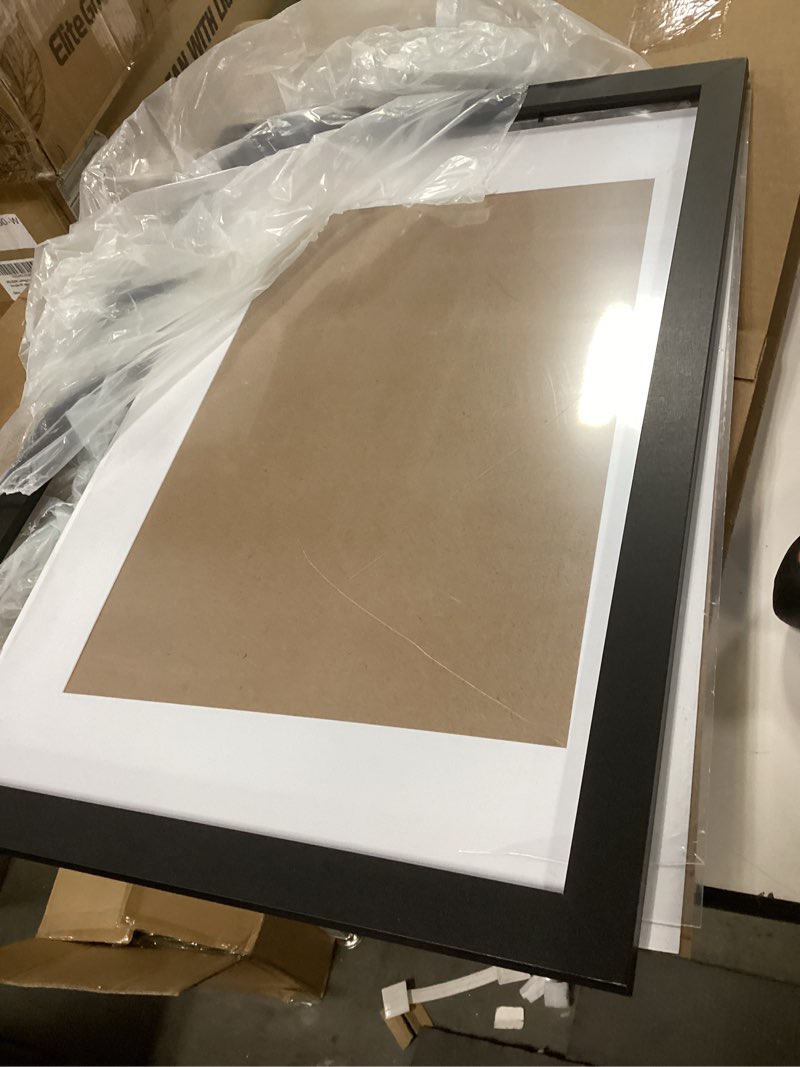 Condition photo showing As Is for fixsmith 8x10 picture frame 1 pack, photo frame with hd plexiglass, display pictures 5x7 with mat or 8x10 without mat, picture frames collage for tabletop or wall display, black