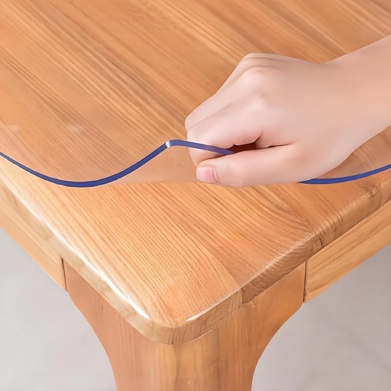 24"x60"crystal pvc table cover protector, waterproof pvc tablecloth, 2mm thickened protector for table, desk, coffee table, workbench,dresser, tv stand, counter