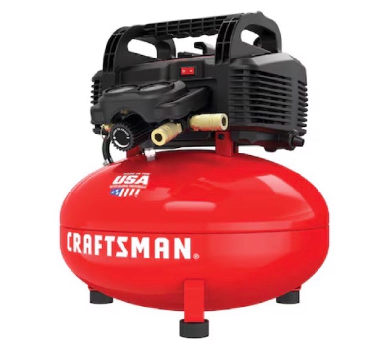  craftsman 6-gallon portable electric 150 psi pancake air compressor