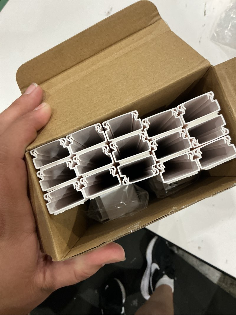 Condition photo showing Good Condition for 212.6in cord hider wall, cord covers for 2-3 wires on wall, paintable cable hider raceway, easier set-up wire hider wire covers for cords on wall, self-adhesive cable cover, w0.95 h0.55in, white 212.6in l x 0.95in w x 0.55in h white