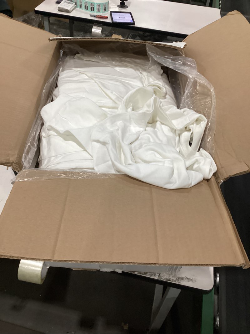 Condition photo showing As Is for gildan adult ultra cotton long sleeve t-shirt, style g2400, multipack 72 white large