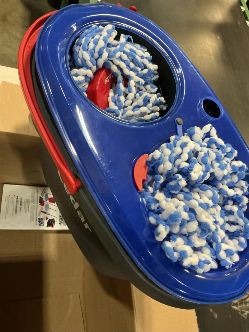 Condition photo showing New/Like New for o-cedar rinseclean spin mop & bucket system + 2 extra mop heads| clean with water | removes 99% of bacteria plastic rinseclean spin mop & bucket + 2 extra refills cleaning system