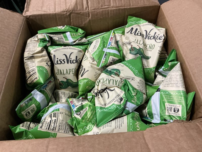 Condition photo showing New/Like New for (Used by :JUN 02 2026) Miss Vickie's Kettle Cooked Potato Chips, Jalapeno, 1.375 Ounce (Pack of 28) Jalapeno 38.5 Ounce (Pack of 1)