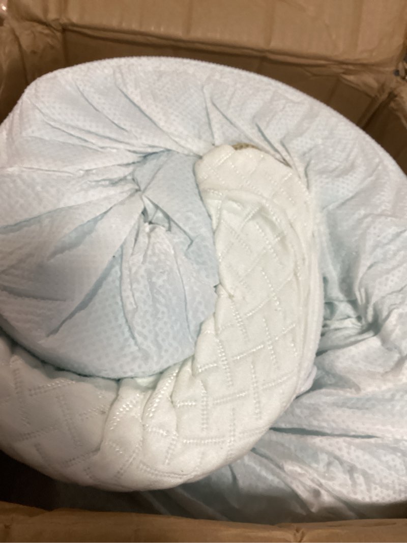 Condition photo showing As Is for Marsail Queen Size Memory Foam Mattress Topper, 3 Inch Cooling Gel Infused Mattress Topper with Soft Cover, CertiPUR-US and Oeko-TEX Certified, Suitable for Sofa, RV, Camping