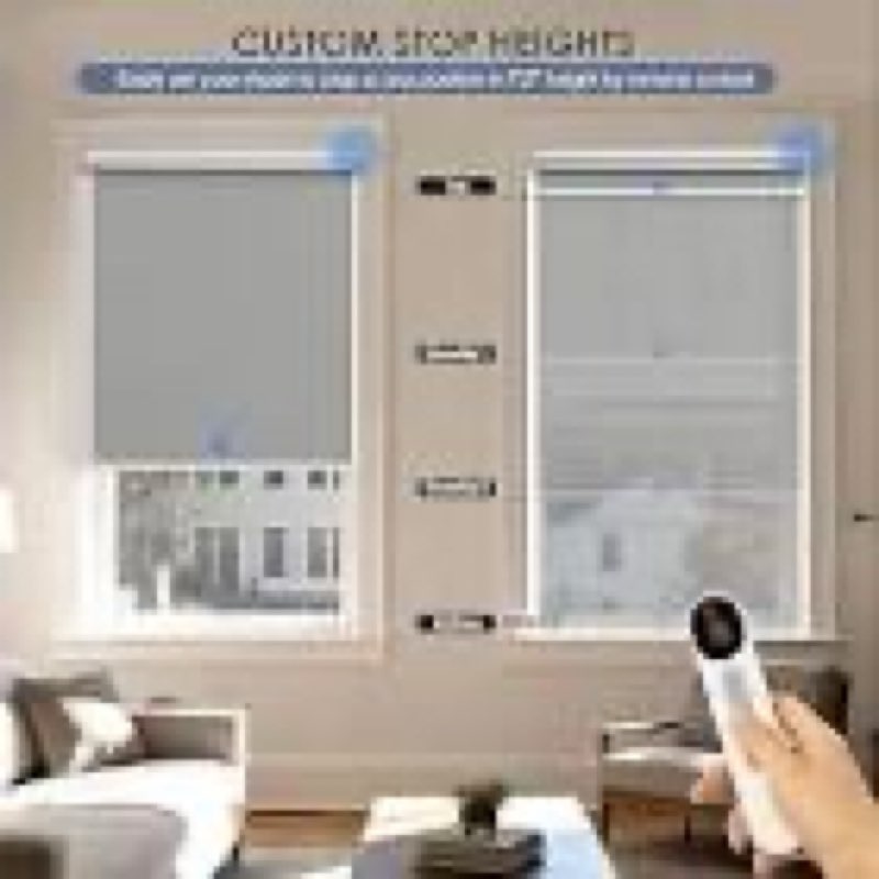 motorized roller blinds with remote control & solar panel - 100% blackout smart blinds, automatic, c