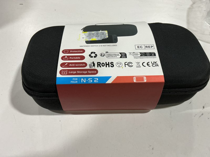 Condition photo showing As Is for Reddening Switch 2 Carrying Case Compatible with Nintendo Switch 2, Protective Hard Shell Travel Case with 2 Screen Protector, 4 Thumb Caps, 2 Cleaning Cloths, 1 Cleaning Brush