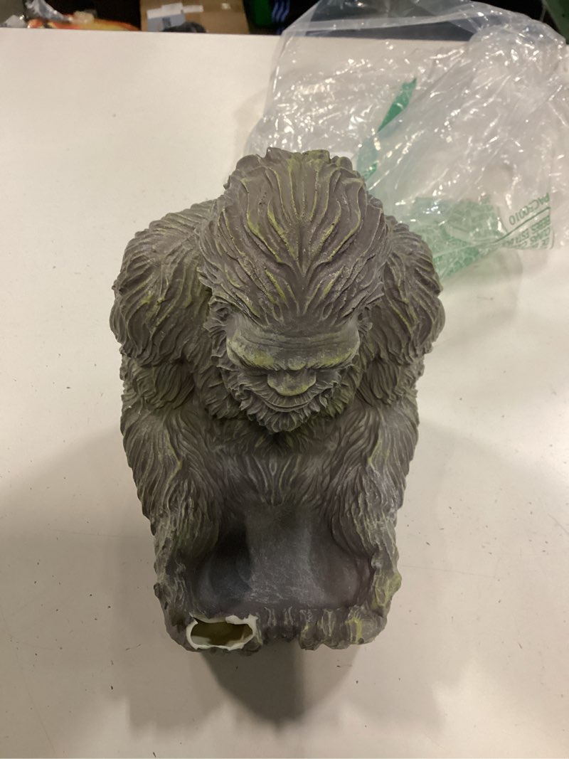 Condition photo showing As Is for extra large bigfoot bird feeder for outdoors, 9.2in resin sasquatch big foot birdfeeder, winter bird feeding sculpture statue garden decor gift for bird watchers gardeners