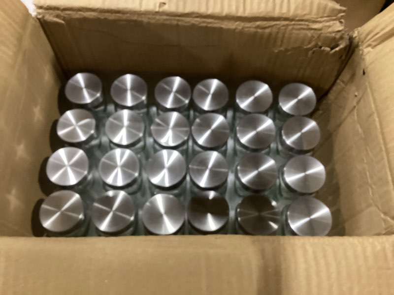 Condition photo showing New/Like New for kivy drawer spice organizer + 24 jars & 240 labels - seasoning rack for organization - kitchen drawer insert for spice jars - glass seasoning jars with airtight lids - glass spice jars with label stainless steel