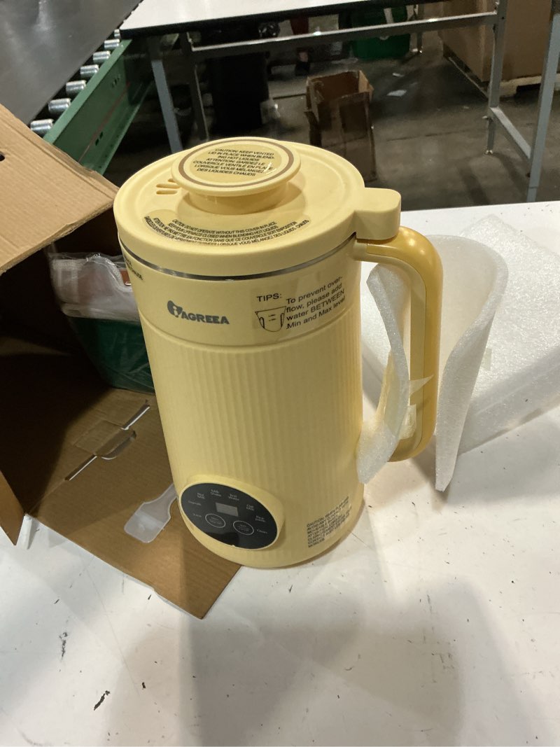 Condition photo showing Good Condition for 8 in1 automatic nut milk maker machine, 35oz almond milk maker machine for homemade milkshake, almond, plant-based, bpa free electric blender for baby food with delay start/self clean, juicer yellow