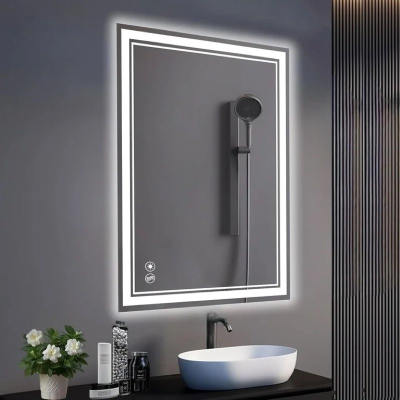 24 x 36'' LED Bathroom Mirror with Lights Anti-Fog Dimmable 3 Colors Stepless Brightness LED Mirror for Bathroom Lighted Vanity Mirror Wall Mounted Horizontal/Vertical