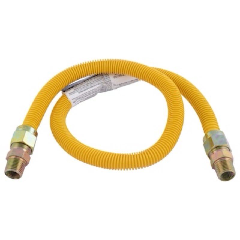 eastman 36-in 1/2 -in mip inlet x 1/2 -in mip outlet stainless steel gas connector