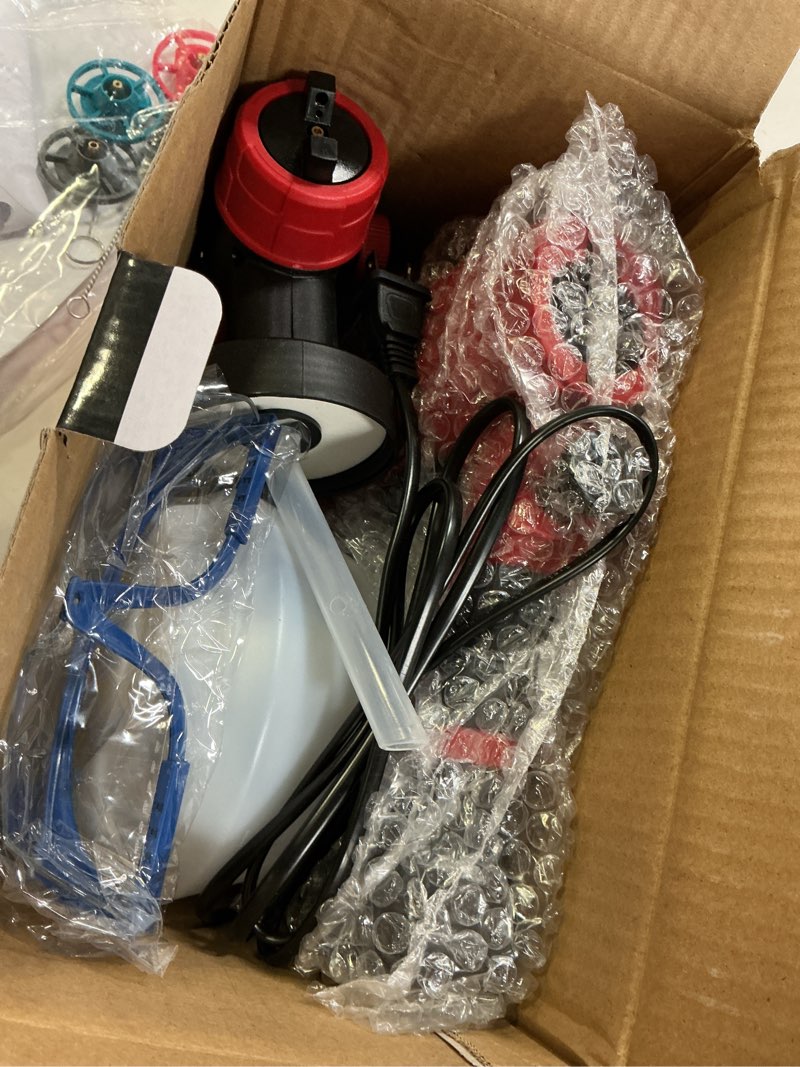 Condition photo showing New/Like New for paint sprayer 1000w high power electric spray paint gun with adjustable spray width knob 4 nozzles and 3 patterns easy to clean for furniture home interior house painting red