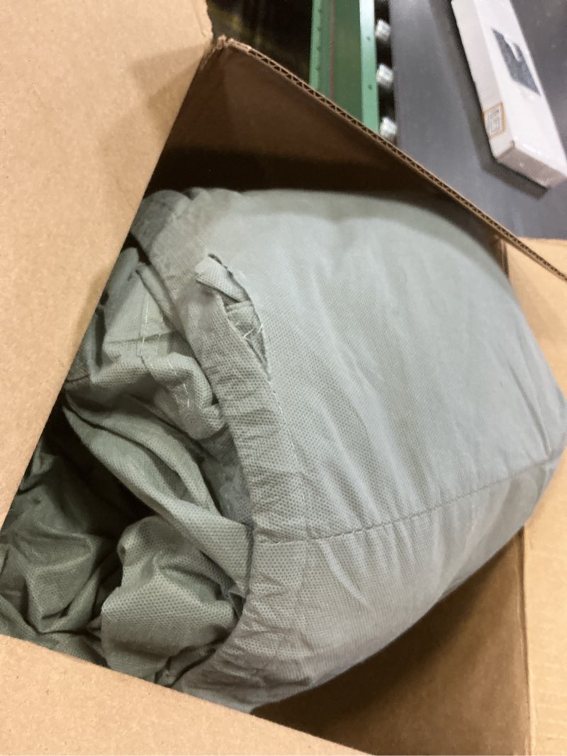 Condition photo showing As Is for budge lite car cover, indoor protection, breathable dustproof cover, fits mid-size sedans up to 200 inches, gray, size 3 size 3: fits cars up to 16'8"
