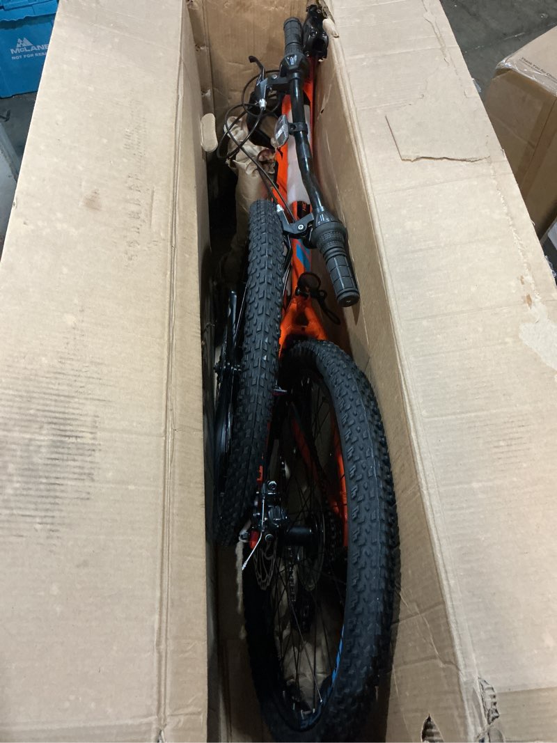 Condition photo showing New/Like New for schwinn high timber mountain bike for adult youth men women boys girls, 24 to 29-inch wheels, 7 or 21-speeds, front suspension, aluminum and steel frame options 24-inch wheels aluminum frame and disc brakes orange