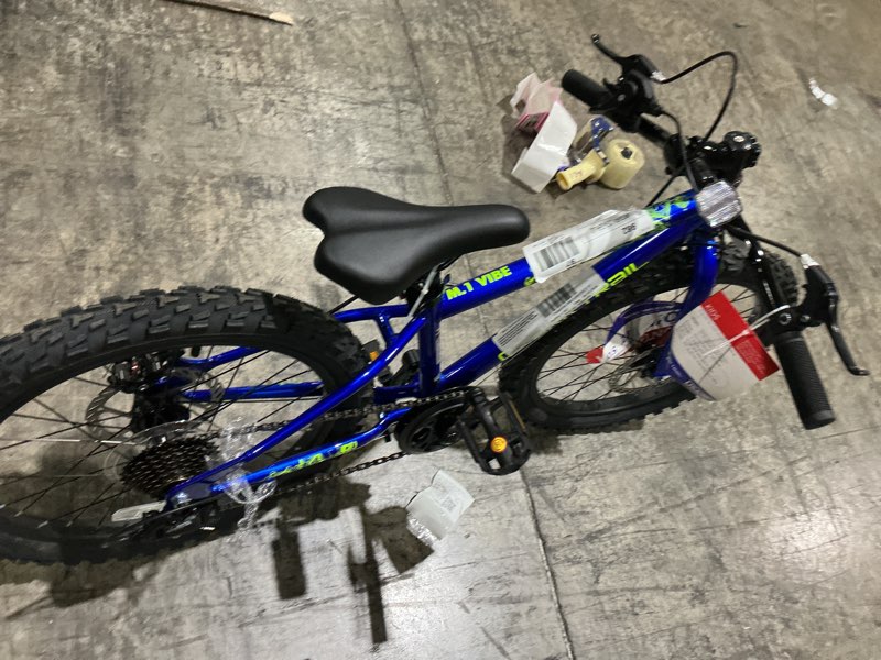 Condition photo showing As Is for ozark trail 20" mountain bicycle, 7 speed, fits riders 3'11"-4'4", child, unisex, blue