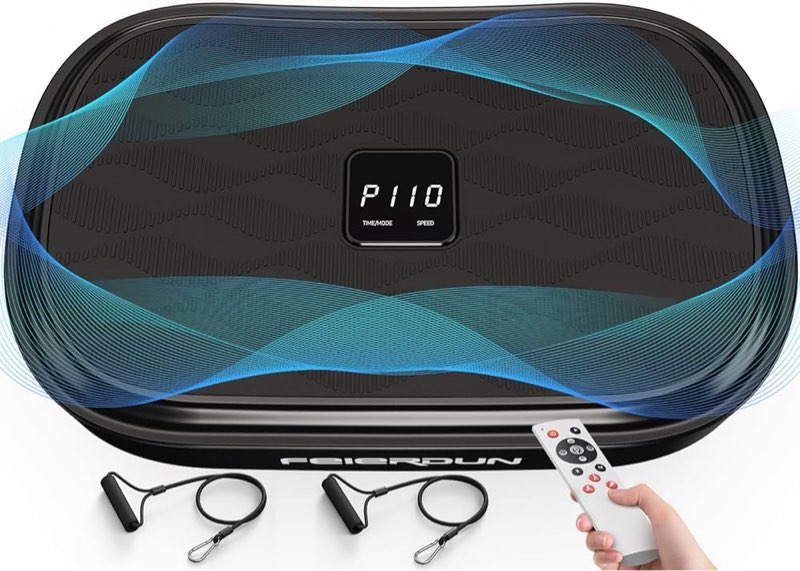 FEIERDUN Vibration Plate Exercise Machine, Whole Body Workout Vibrate Platform, 9 Modes Vibration Plate for Lymphatic Drainage Weight Loss Shaping Toning Wellness Home Gyms Workout