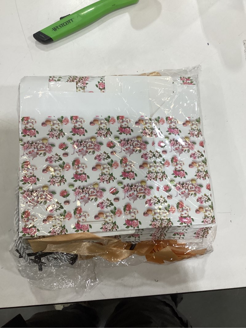 Condition photo showing Good Condition for sweetude 25 pcs tea party birthday bags bridal shower favors tea party favors bags teapot goodie treat bags with handles tea party gift bags bridal shower gift bags for bridal shower baby shower decor