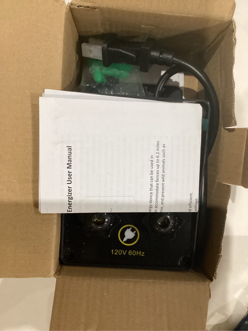 Condition photo showing Good Condition for electric fence energizer with lcd display, ortis 12,000v 3 joules electric fence charger, 6.2 mile range, safe & effective animal control for livestock, garden & pasture protection