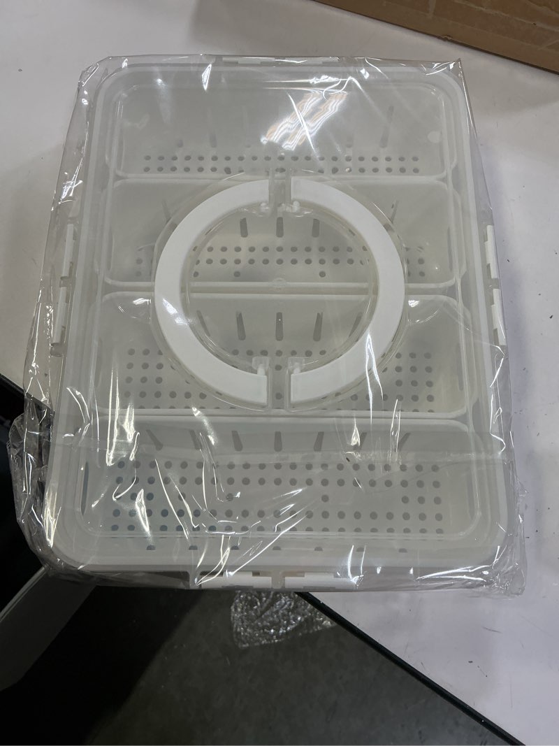 Condition photo showing New/Like New for MANO Serving Trays for Party Divided Veggie Tray with Lid Sealed Sectioned Fruit Snack Serving Platter Vegetable Storage with 6 Compartments Snackle Box Charcuterie Container Fridge Organizer