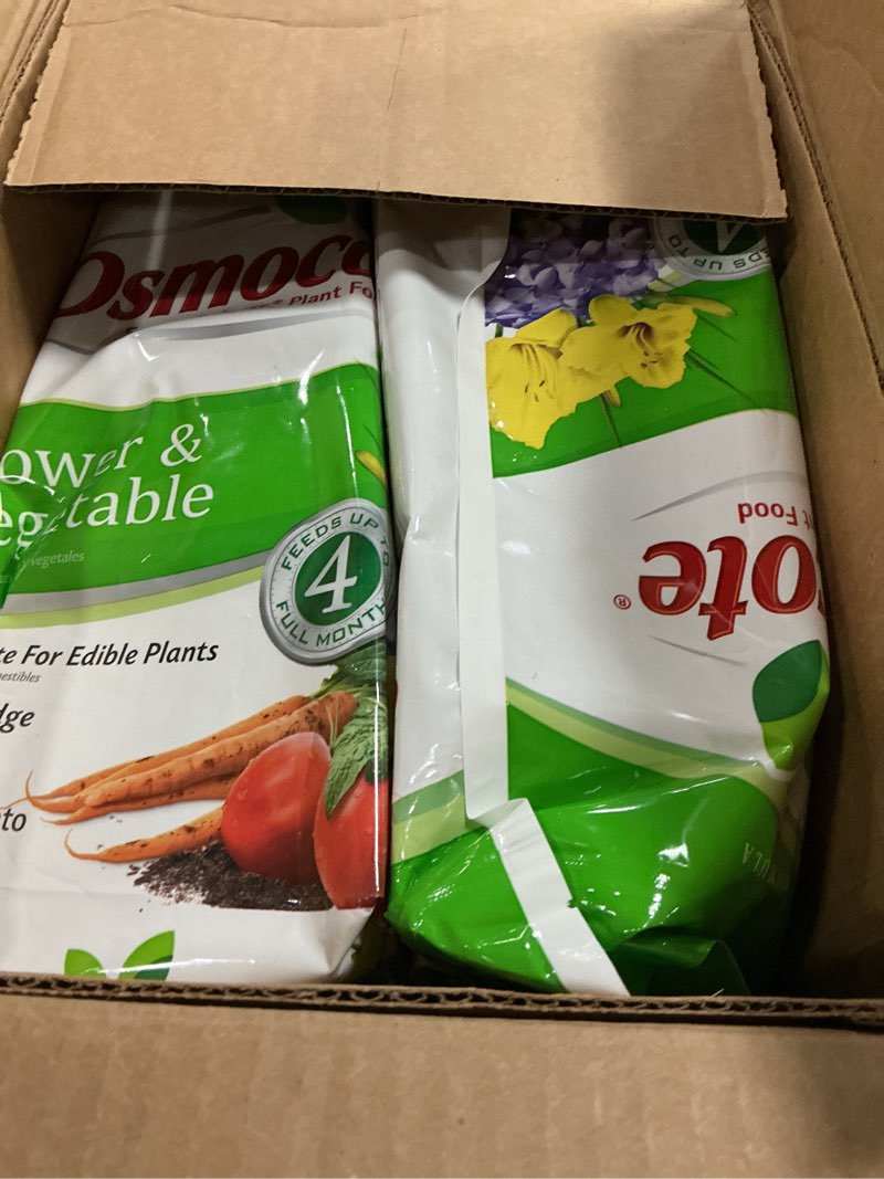 Condition photo showing New/Like New for osmocote smart-release plant food flower & vegetable, plant fertilizer, 8 lbs. (4-pack)