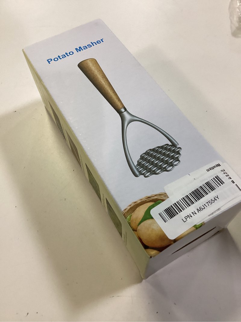 Condition photo showing New/Like New for Brigii Potato Masher with Wooden Handle, Manual Potato Press for Kitchen Tool, Aluminum Alloy Potato Ricer For Fluffy Mashed Potato