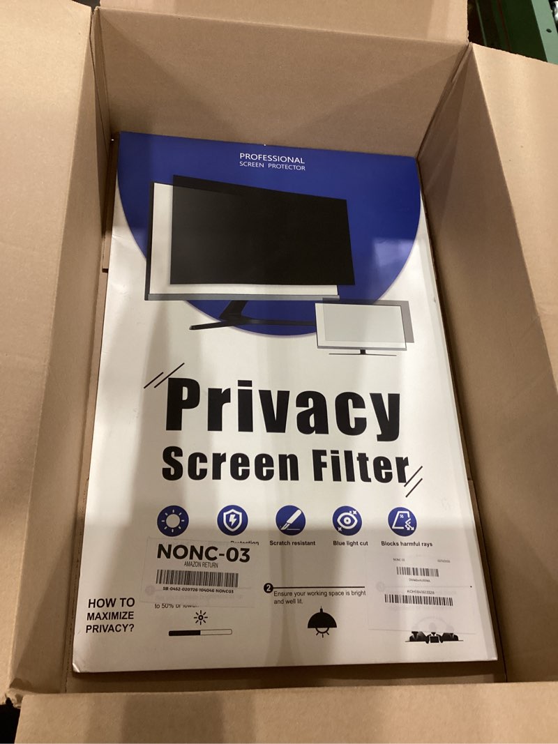 Condition photo showing Good Condition for [2-Pack] 27 Inch Privacy Screen for Computer Monitor 16:9 Aspect Ratio, Eye Protection Anti Blue Light Glare Shield, 27inch Removable Black Blackout Anti Spy Desktop Security Private Filter 27''(16:9)