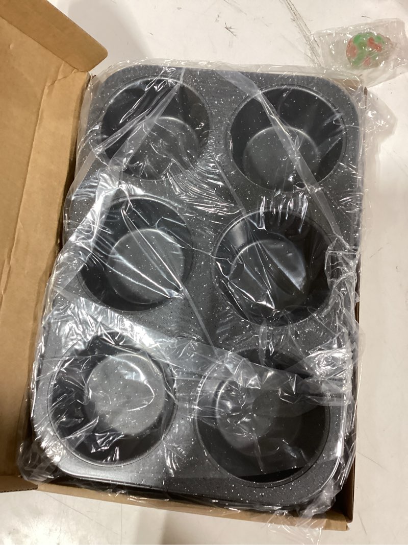 Condition photo showing Good Condition for similar product Satax Muffin Pan for Baking, Nonstick Cupcake Tin 6 Cup,sets of 2,Heavy Duty Steel Muffin Pan (Silver, 6-cup) 6-cup Silver
