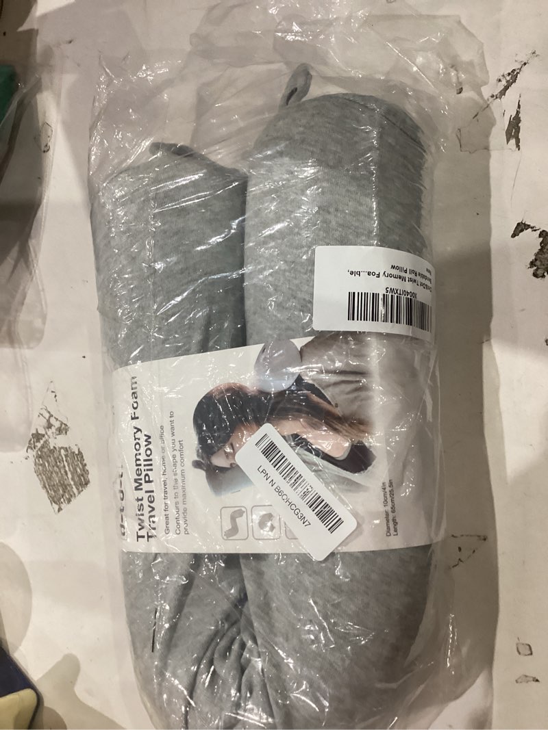 Condition photo showing Good Condition for dot&dot twist memory foam travel pillow for airplanes - travel neck pillow for sleeping - airplane pillow for neck support, chin, lumbar and leg - adjustable, bendable neck roll pillow gray standard (26")