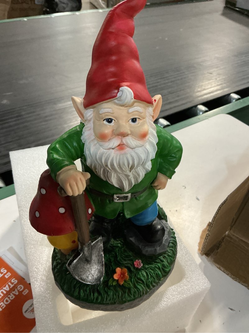Condition photo showing Good Condition for gigalumi solar garden gnomes outdoor 9.8",solar gnomes decorations for yard,garden statues with solar lights,yard decorations outdoor,gnome garden decor for yard,patio,lawn and mom gifts