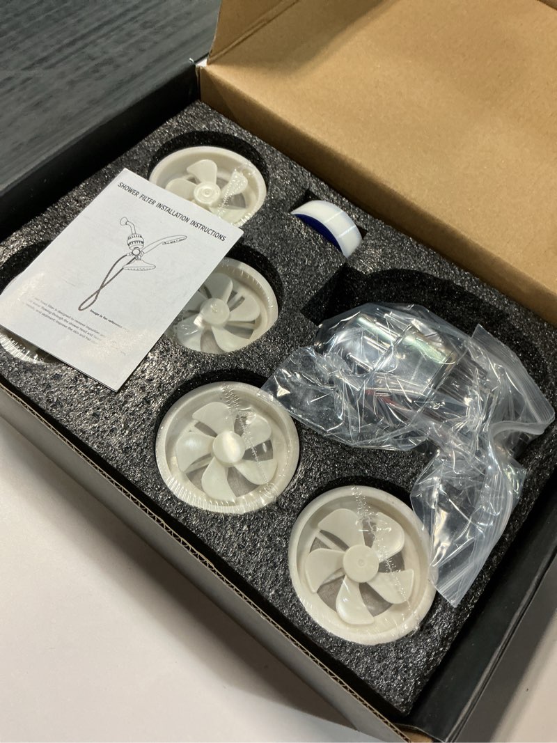 Condition photo showing Good Condition for Yodel Shower Filter with 6 Cartridge Chrome - Hard Water Softener, 99% Removes Chlorine & Impurities, Improves Skin & Hair Condition, Universal Fit for Shower Heads Polish Chrome 6 Pcs