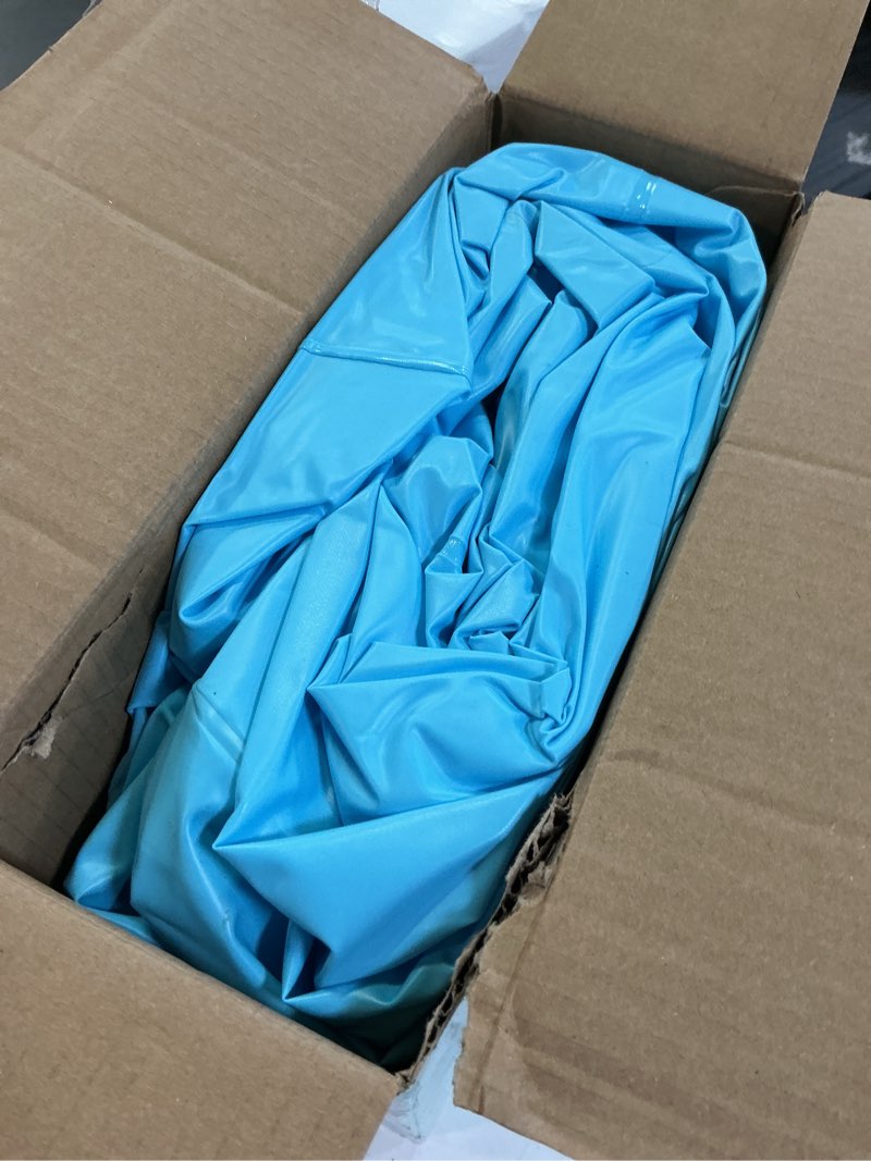 Condition photo showing Good Condition for sumbee inflatable swimming pool for kids ages 4-8-12 & adults, 79” x 59" x 20" with thick pvc, blow up large rectangular family pool for backyard outdoor summer water party, full size light blue 79" x 59" x 20"