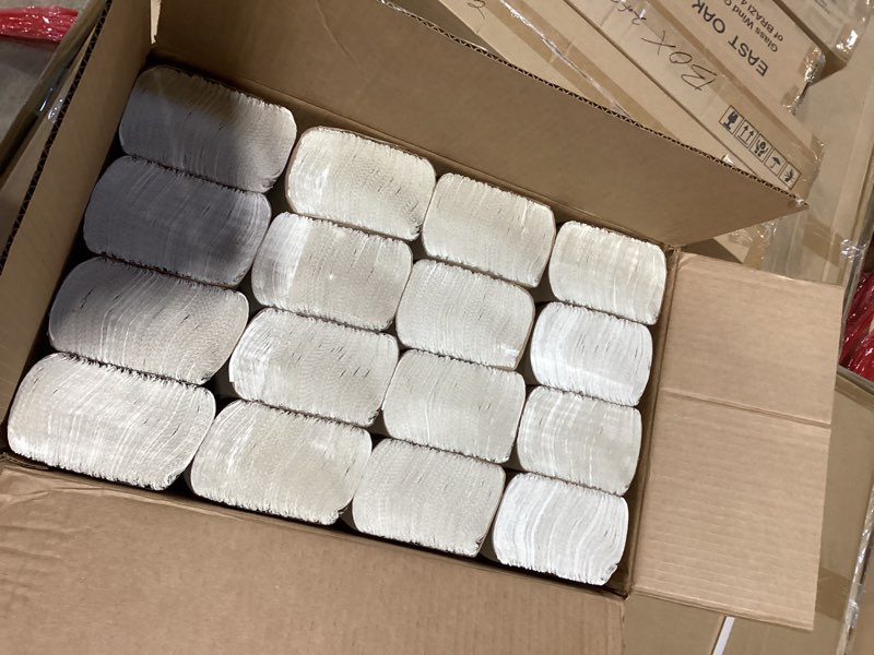 Condition photo showing New/Like New for tork multifold hand towel white h2, universal, 100% recycled fibers, 16 x 250 towels, mb540a 16 x 250 hand towels