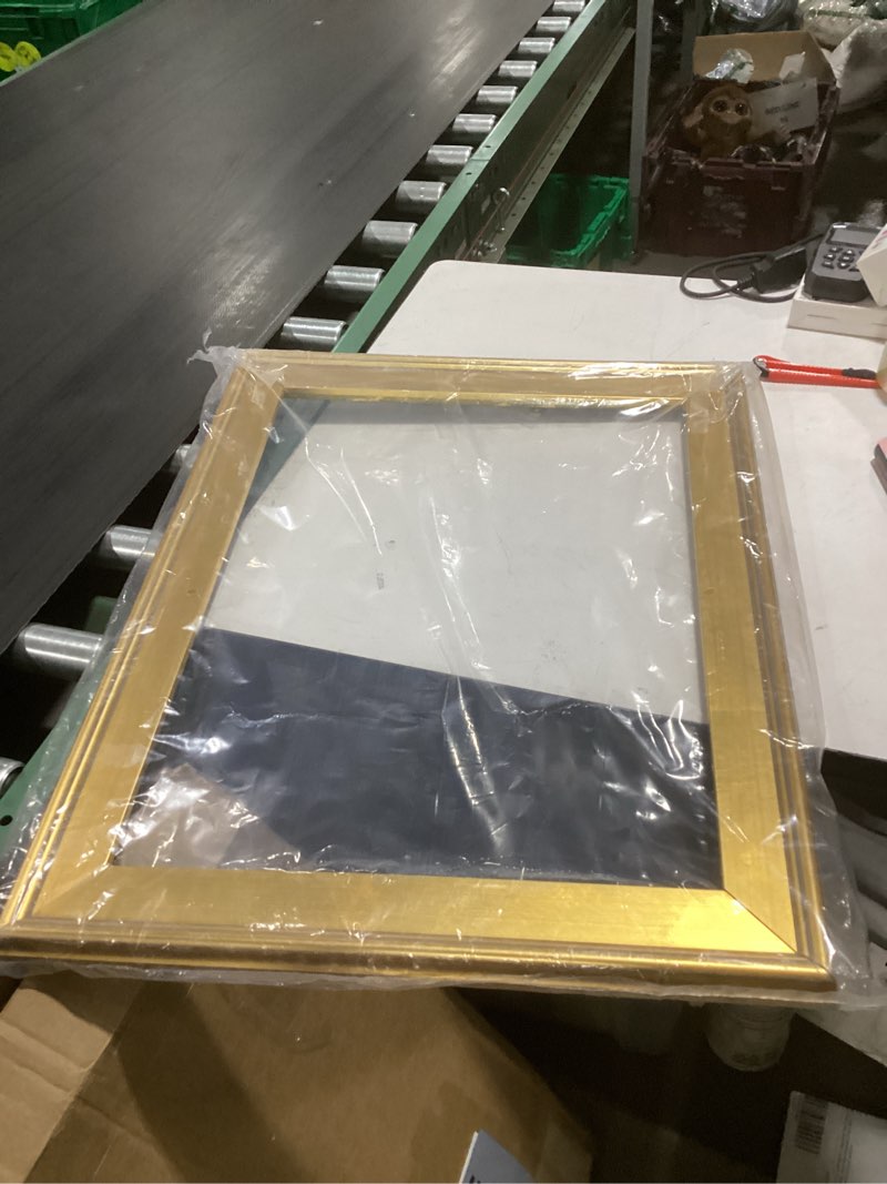 Condition photo showing As Is for **only frame no glass or back**creative mark plein air style frame, hand leafed gold, 18x24-2.75\\\\\\\" wide moulding with 1/2\\\\\\\" rabbet depth, open back w/o glazing, museum quality, for art panels, stretched canvas, pictures & more 18x24\\\\\\\" gold