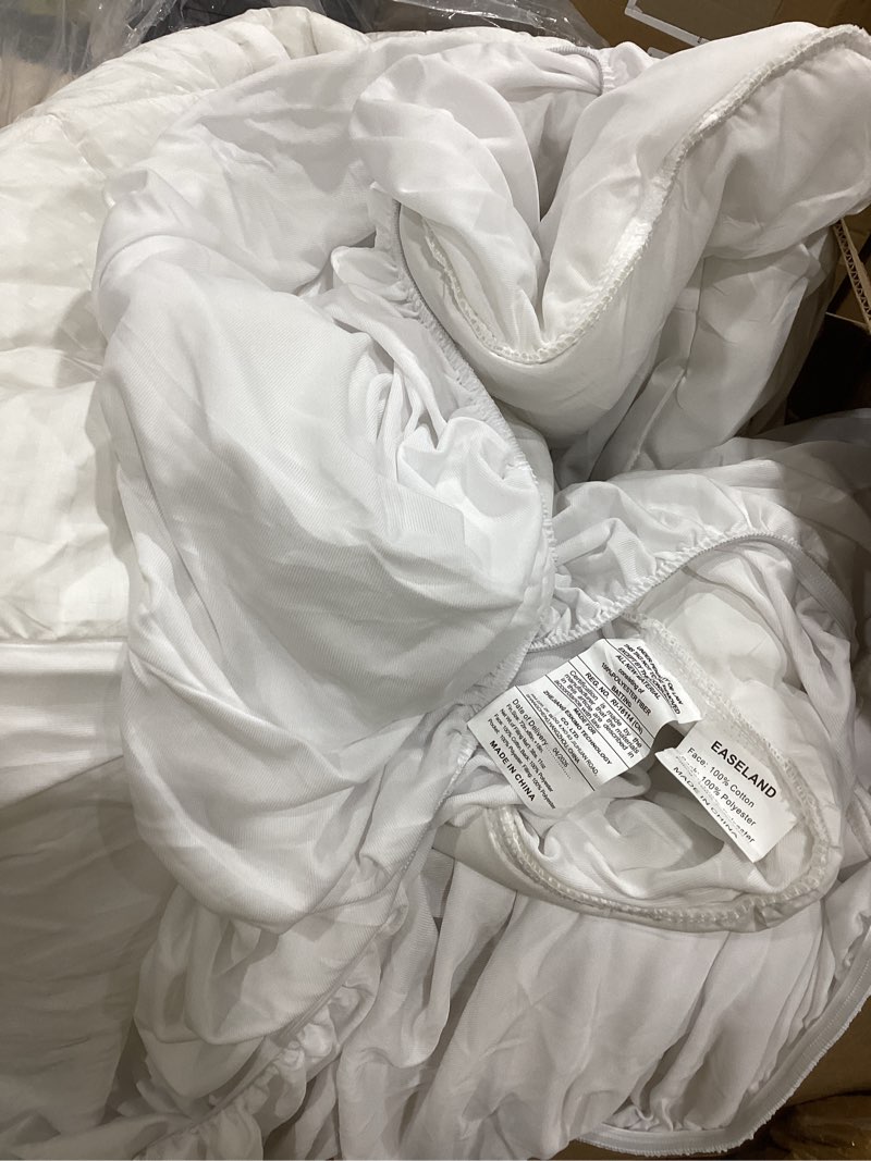Condition photo showing As Is for easeland mattress pad cotton mattress topper white | cooling mattress cover size queen cotton size 72x80 inch