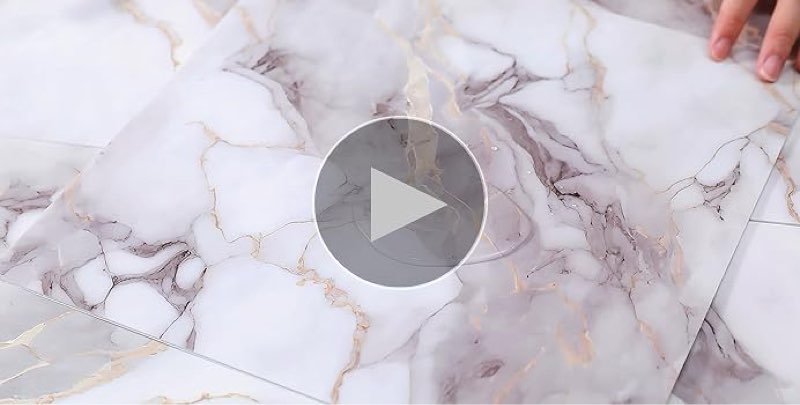 10pcs Marble Peel and Stick Waterproof Wall Panels,Heat-Resistant Backsplash Tile, 23.6"x11.8" PVC F