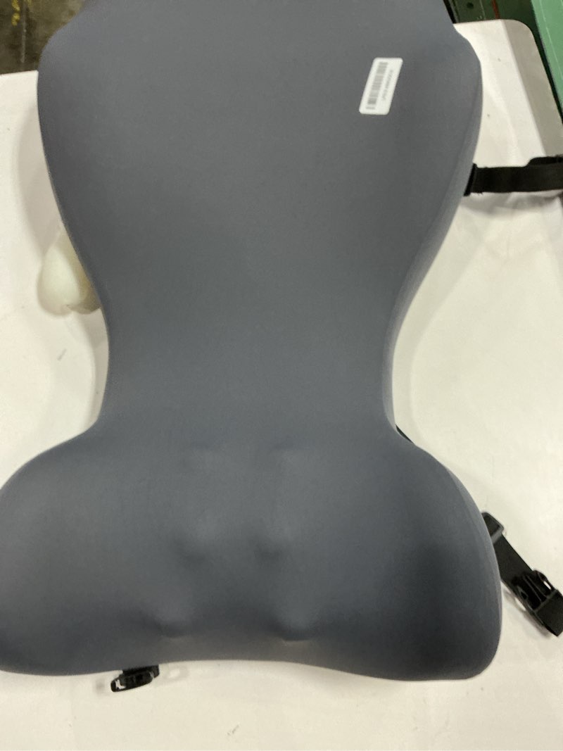 Condition photo showing As Is for 28.7'' Long Lumbar Support Pillow for Office Chair with Air Bag, Memory Foam Back Support Pillow for Lower Back Pain Relief Backrest/Back Support for Office Chair, Improve Posture (Grey)