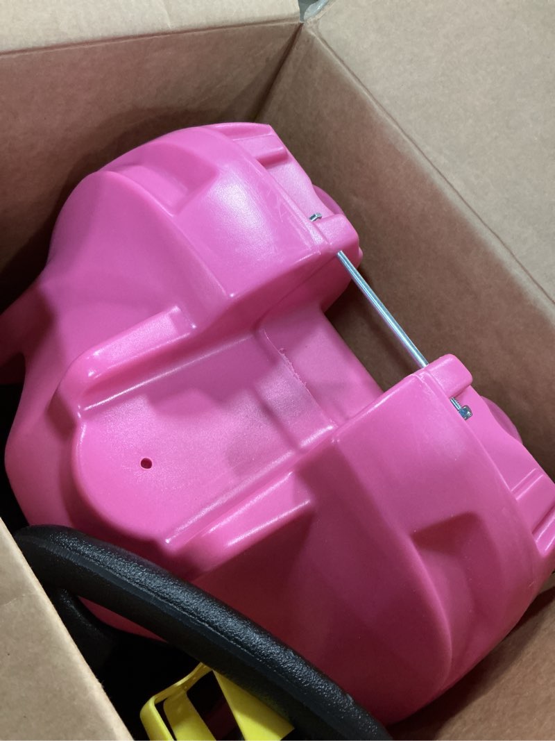 Condition photo showing Good Condition for step2 whisper ride cruiser kids push car, ride on toy, stroller substitute, includes seat belt & horn, made of durable plastic, max weight 50 lbs., for toddlers 1.5-4 years old, pink pink push car