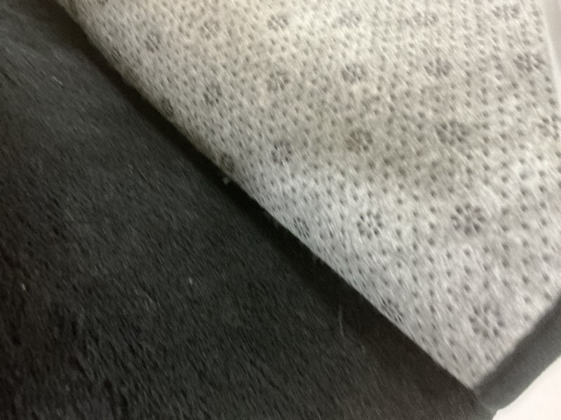 Condition photo showing As Is for Amearea Modern Soft Hallway Runner Rug, 2x6 Feet Washable Runner Rugs for Hallway, Black Fluffy Rug Bedroom Bedside Rugs, Non Slip Memory Foam Rug Carpet for Entrance Kitchen Living Room Decor 2' x 6' (Runner) Black