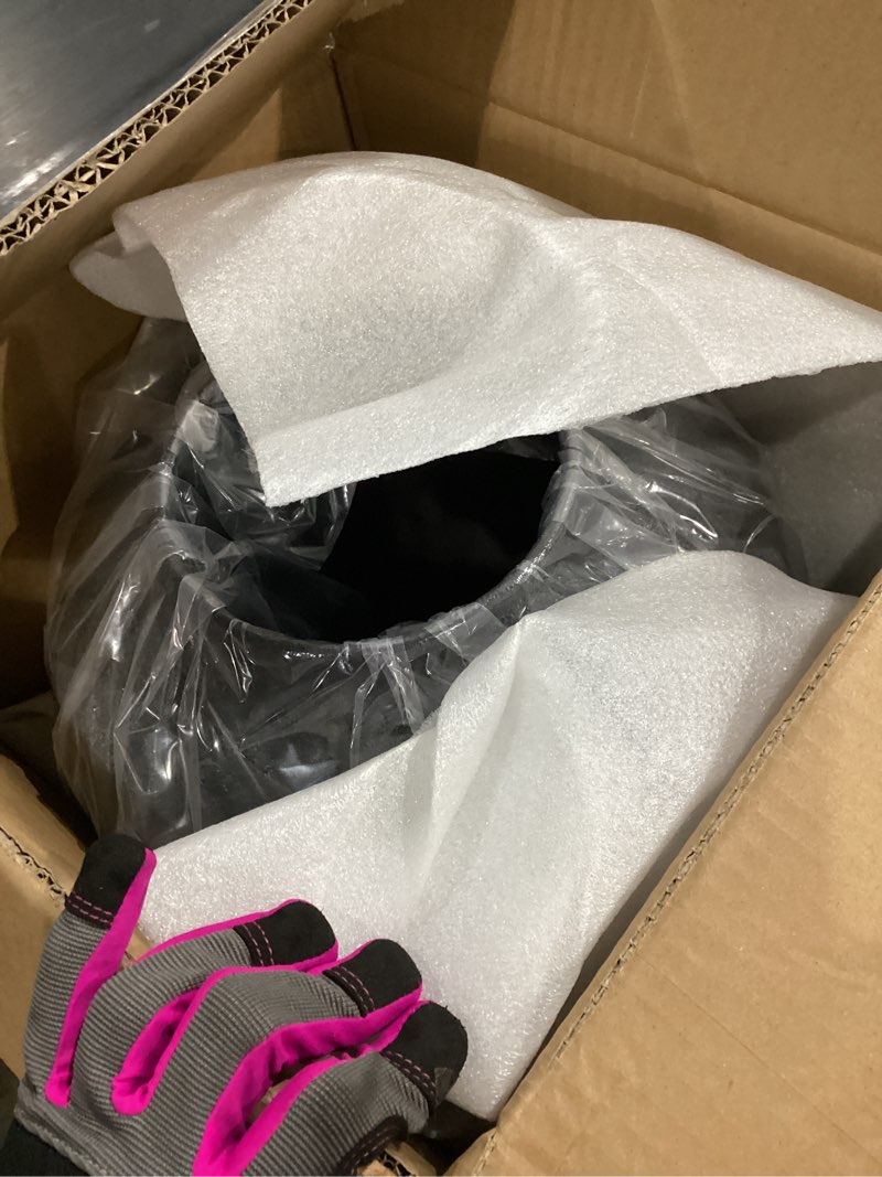 Condition photo showing Good Condition for Black Large Round Vase Pottery Look for Home Decor, Arina Black Rustic Vase Modern Farmhouse, Console Table Decor, Earthy Textured Big Black Round Vases for Centerpieces, Jarrones Grandes