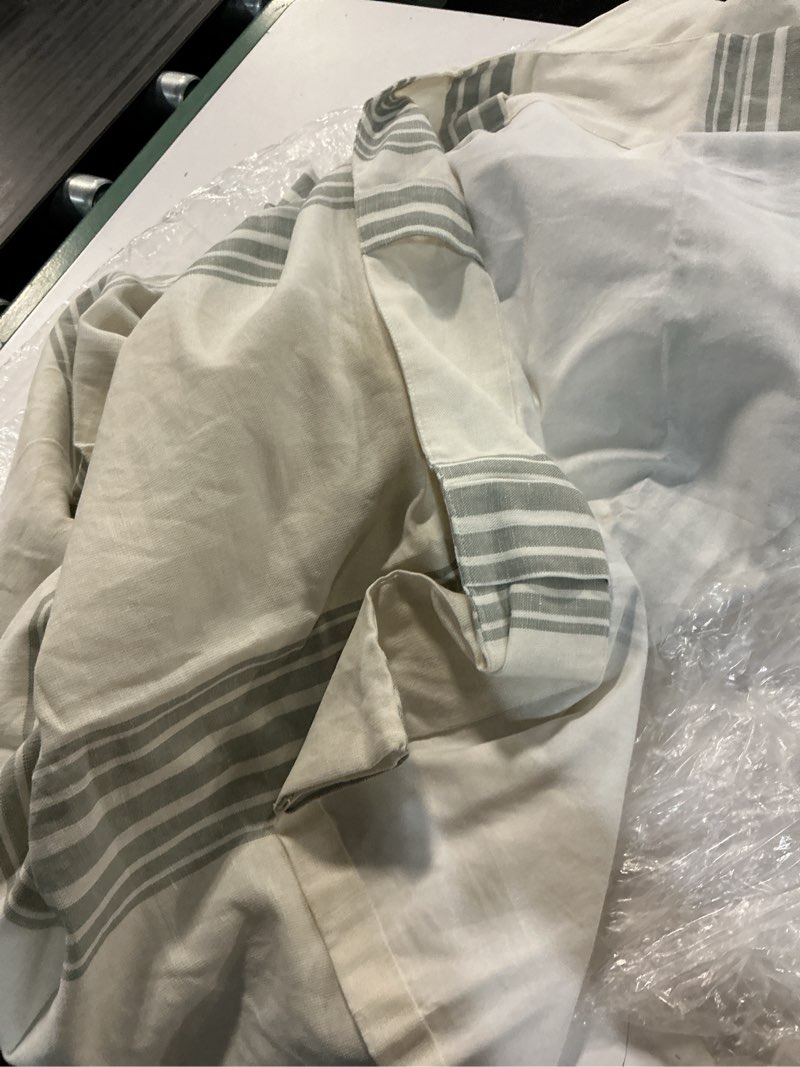 Condition photo showing Good Condition for coastal stripe linen cotton curtain - single panel