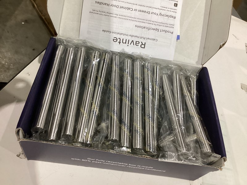 Condition photo showing New/Like New for Ravinte 30 Pack 5'' Cabinet Pulls Brushed Nickel Stainless Steel Kitchen Drawer Pulls Cabinet Handles 3" Hole Center 30 Satin Nickel