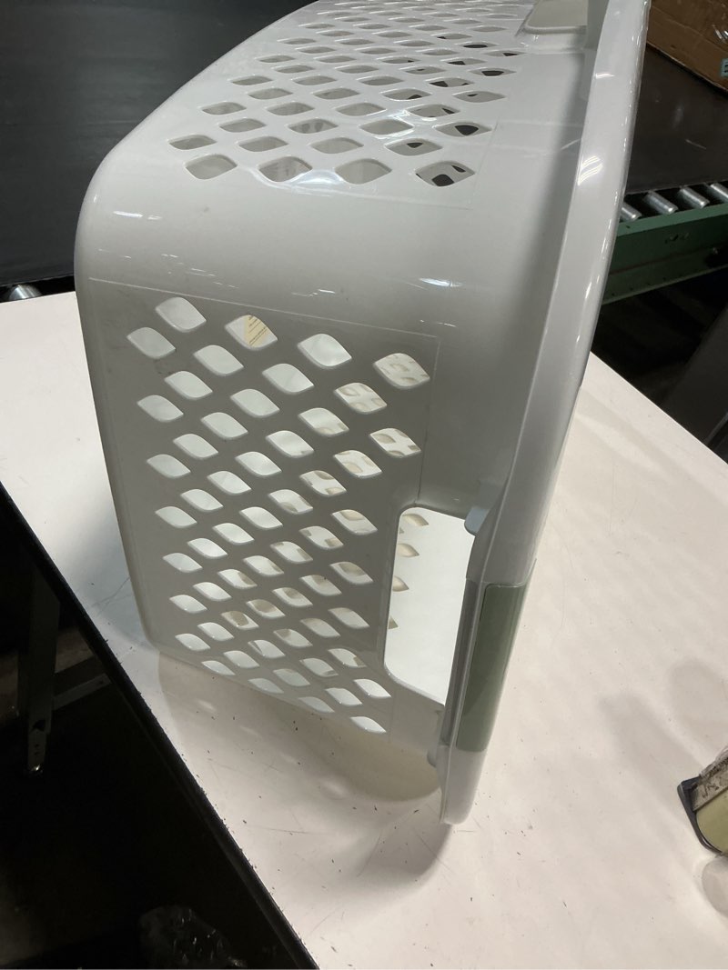 Condition photo showing Good Condition for laundry basket white - brightroom™: polypropylene, portable, built-in handles, 13.9 volume, 27.57" l, 18.83" w, 9.74" h