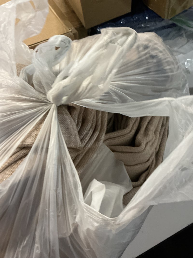 Condition photo showing Good Condition for miulee taupe pinch pleated 100% blackout linen curtains 90 inch length 2 panels set, black out memory trained pleat curtains light blocking room darkening drapes for bedroom living room window 40"w x 90"l (pack of 2) taupe