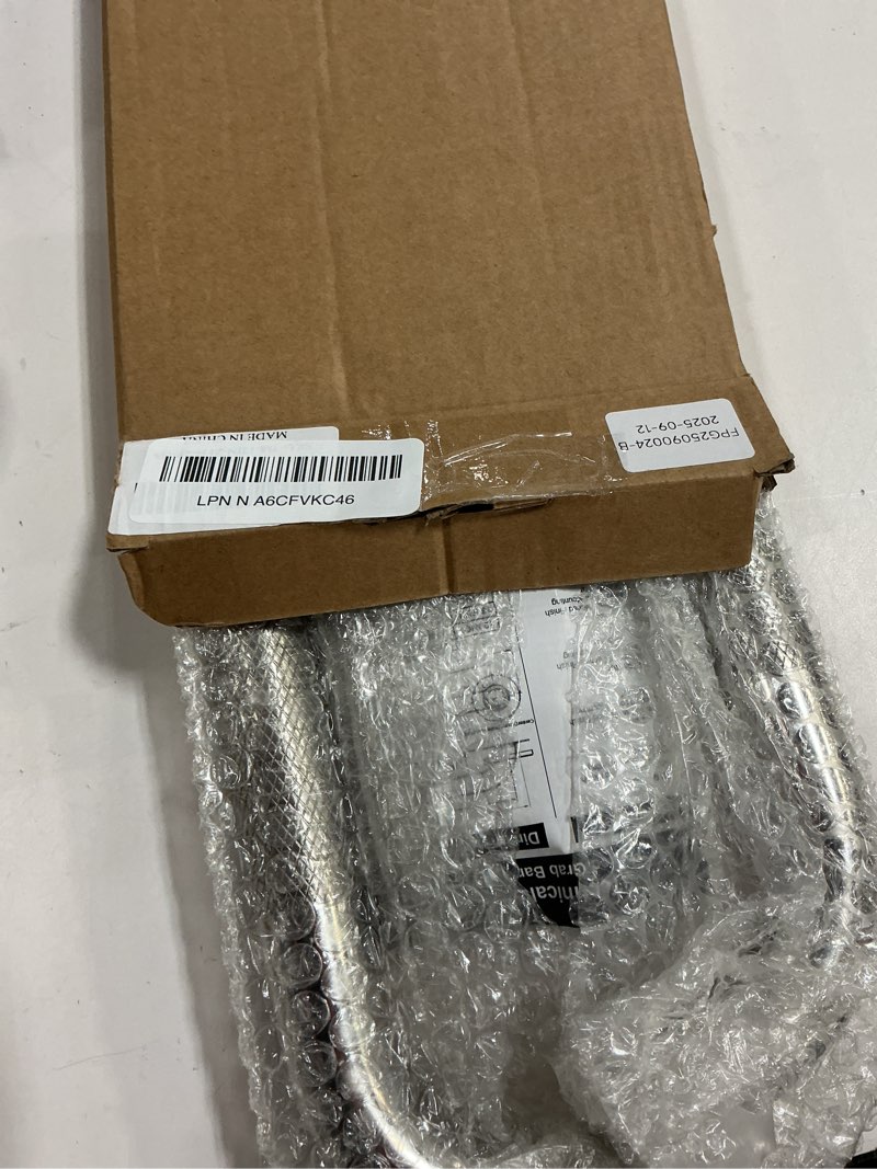Condition photo showing New/Like New for 2 Pack Chrome Grab Bar 12 Inch, iMomwee Stainless Steel Non-Slip Shower Grab Bar W/Knurled Grip, Safety Bathroom Handrail, Balance Support Bar Toilet Bathtub Assist Handle for Elderly Senior Disabled 12 Inch (Pack of 2) chrome with textured grip