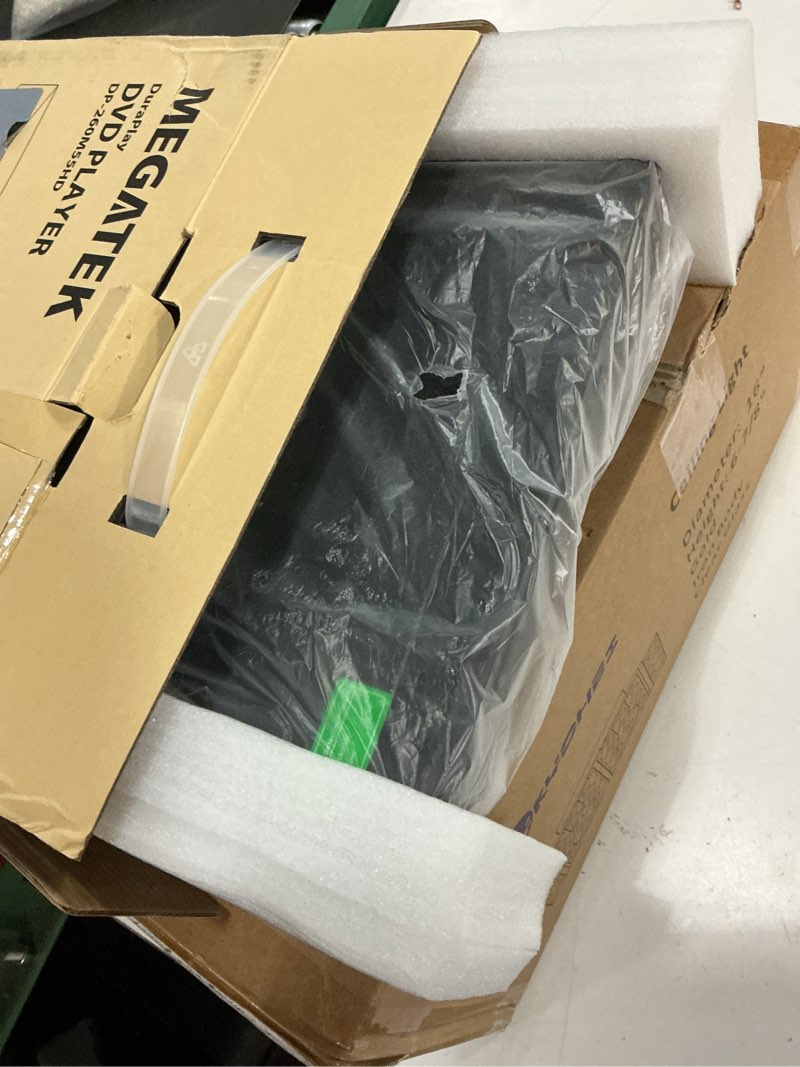 Condition photo showing New/Like New for megatek region-free hdmi dvd player for tv, compact cd/dvd player for smart tv, usb port, plays all region dvds & multi formats, metal housing, hdmi/rca cables & remote included