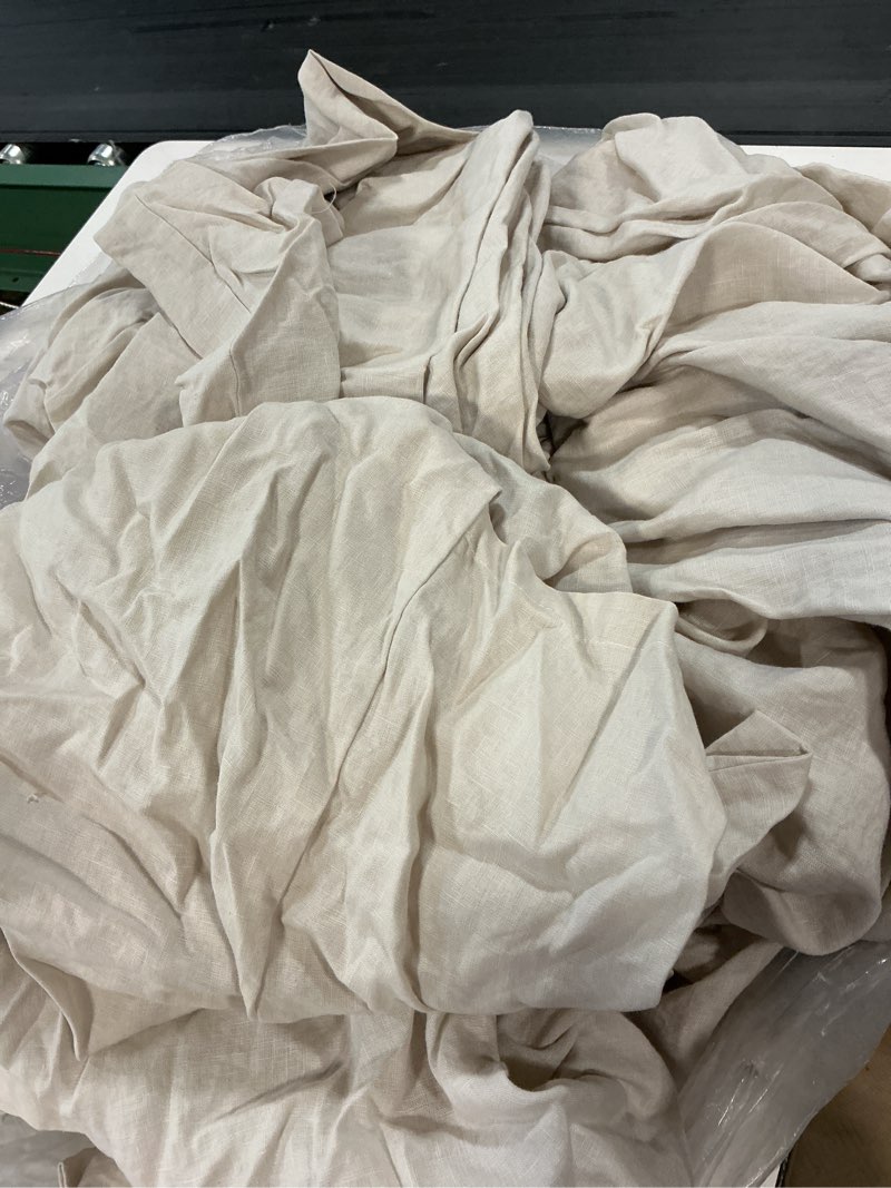 Condition photo showing Good Condition for european linen duvet cover set, king/cal king, sand
