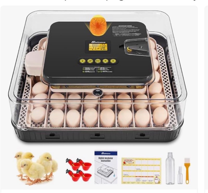 sailnovo 24 egg incubators for hatching eggs, 4 modes egg incubator with automatic egg turning and h