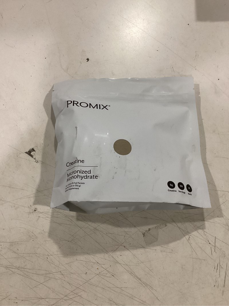 Condition photo showing Good Condition for promix nutrition creatine monohydrate travel packs, 5g of micronized clean creatine for men and women, supports muscle growth & recovery, vegan - 30 servings 0.18 ounce (pack of 30)